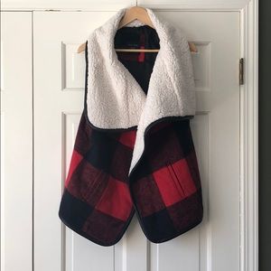 Buffalo check Sherpa vest